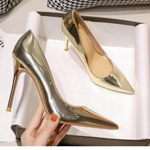 New pointed pointed high heels, fine heels single shoes